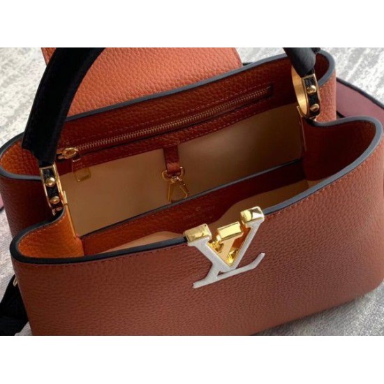 Replica Louis Vuitton Capucines BB Bag In Brown Leather M59266