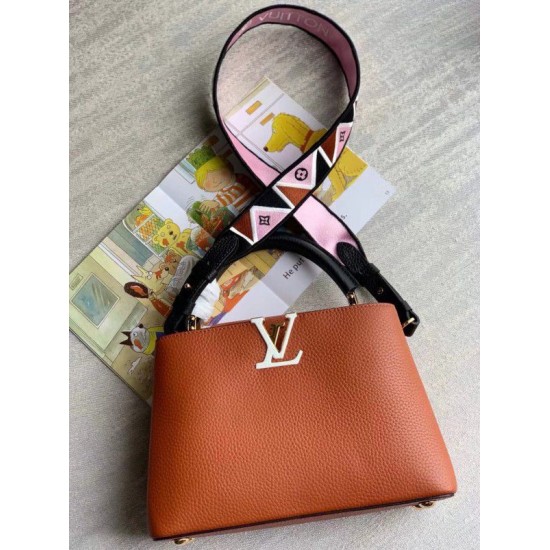Replica Louis Vuitton Capucines BB Bag In Brown Leather M59266