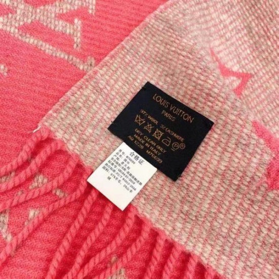 Replica Louis Vuitton Pink Daily LV Scarf M76699