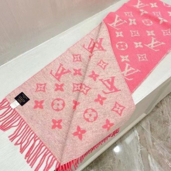 Replica Louis Vuitton Pink Daily LV Scarf M76699