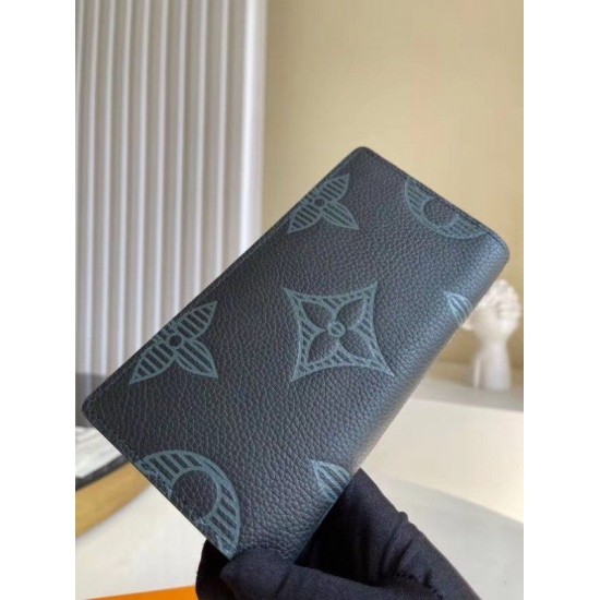 Replica Louis Vuitton Brazza Wallet Taurillon Shadow Leather M80042