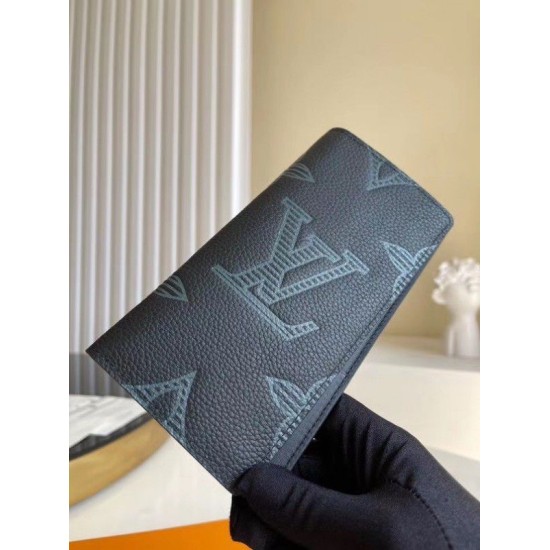Replica Louis Vuitton Brazza Wallet Taurillon Shadow Leather M80042