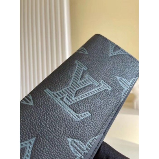 Replica Louis Vuitton Brazza Wallet Taurillon Shadow Leather M80042