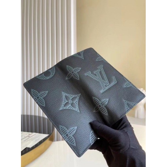 Replica Louis Vuitton Brazza Wallet Taurillon Shadow Leather M80042