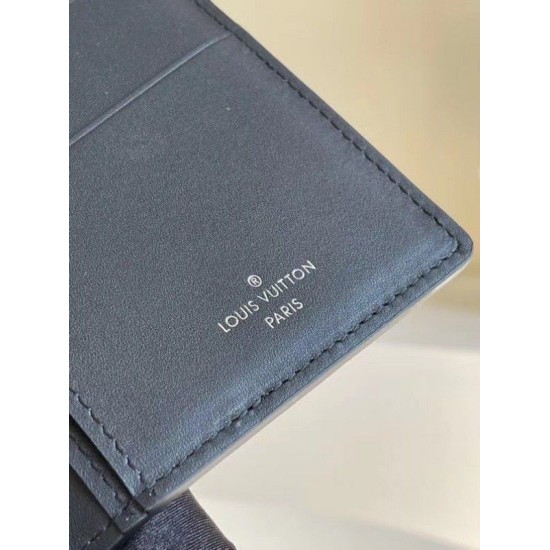 Replica Louis Vuitton Brazza Wallet Taurillon Shadow Leather M80042