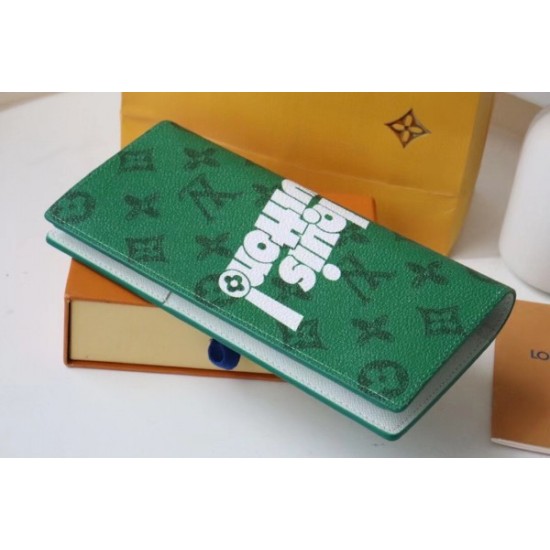 Fake Louis Vuitton Brazza Wallet Green Monogram Canvas M80801 Replica