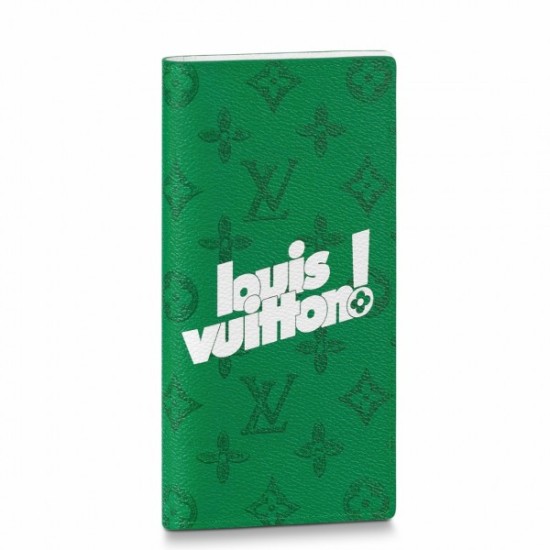 Fake Louis Vuitton Brazza Wallet Green Monogram Canvas M80801 Replica