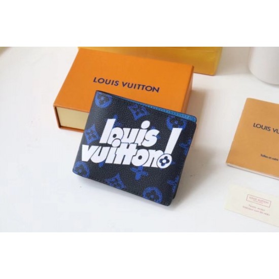 Fake Louis Vuitton Multiple Wallet Blue Monogram Canvas M80850 Replica