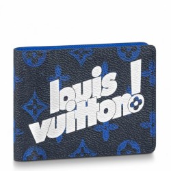 Fake Louis Vuitton Multiple Wallet Blue Monogram Canvas M80850 Replica