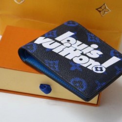 Fake Louis Vuitton Multiple Wallet Blue Monogram Canvas M80850 Replica