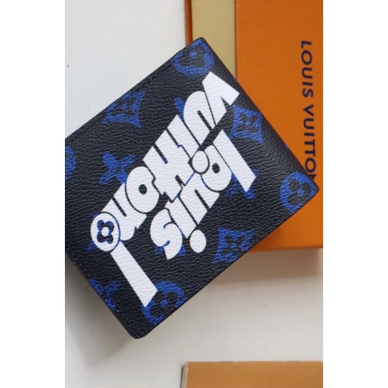 Fake Louis Vuitton Multiple Wallet Blue Monogram Canvas M80850 Replica
