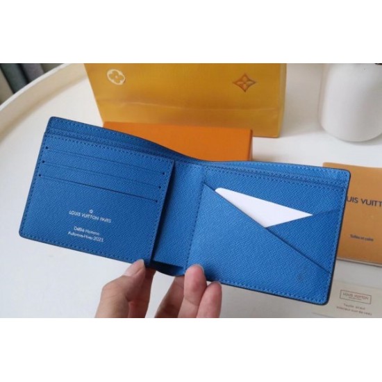 Fake Louis Vuitton Multiple Wallet Blue Monogram Canvas M80850 Replica