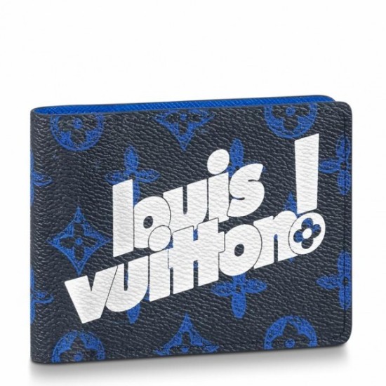 Fake Louis Vuitton Multiple Wallet Blue Monogram Canvas M80850 Replica