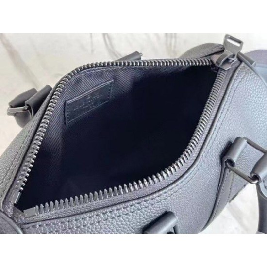 Replica Louis Vuitton Keepall XS Bag Black Aerogram Leather M80950