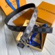 Fake Louis Vuitton LV Initials 40MM Reversible Belt Damier Graphite MP314V Replica