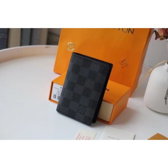 Replica Louis Vuitton Slender Pocket Organizer Damier Graphite N60256