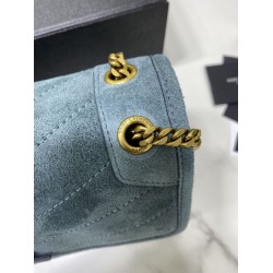 Replica YSL Saint Laurent Niki Medium Quilted Suede Bag Blue
