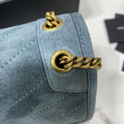 Replica YSL Saint Laurent Niki Medium Quilted Suede Bag Blue