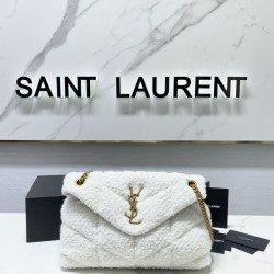 Replica YSL Saint Laurent Puffer Medium Merino-shearling Bag Black
