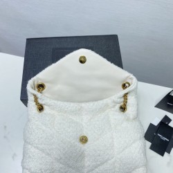 Replica YSL Saint Laurent Puffer Medium Merino-shearling Bag Black