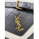 Replica YSL Saint Laurent gaby Satchel Vintage Lambskin Bag Black / White Replica YSL Saint Laurent gaby Satchel Vintage Lambskin Bag Black / White