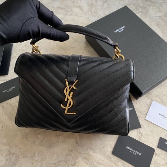 Fake YSL Saint Laurent Medium Envelope Kate Chain shoulder Bag Mix Matelasse Black Gold Replica