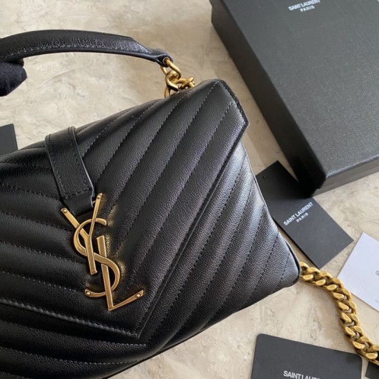 Fake YSL Saint Laurent Medium Envelope Kate Chain shoulder Bag Mix Matelasse Black Gold Replica