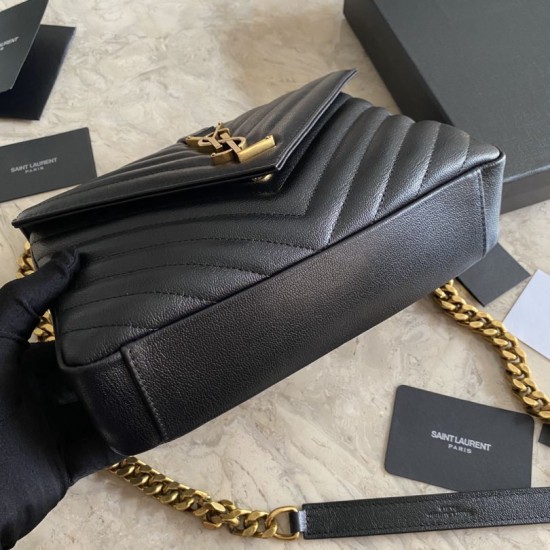 Fake YSL Saint Laurent Medium Envelope Kate Chain shoulder Bag Mix Matelasse Black Gold Replica