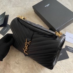 Fake YSL Saint Laurent Medium Envelope Kate Chain shoulder Bag Mix Matelasse Black Gold Replica