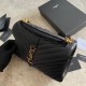 Fake YSL Saint Laurent Medium Envelope Kate Chain shoulder Bag Mix Matelasse Black Gold Replica