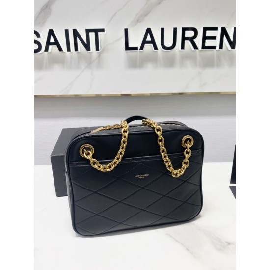 Replica YSL Saint Laurent Le Maillon Small Chain Bag Black Fake YSL Saint Laurent Le Maillon Small Chain Bag Black Replica