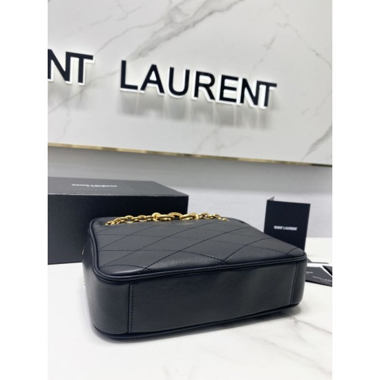 Replica YSL Saint Laurent Le Maillon Small Chain Bag Black Fake YSL Saint Laurent Le Maillon Small Chain Bag Black Replica