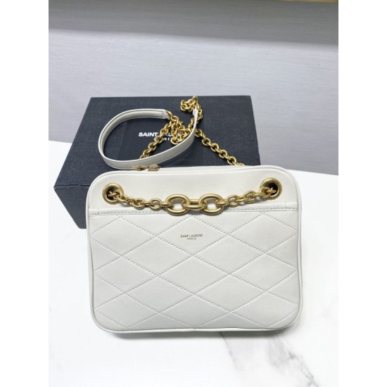 Fake YSL Saint Laurent Le Maillon Small Chain Bag White Replica Replica YSL Saint Laurent Le Maillon Small Chain Bag White