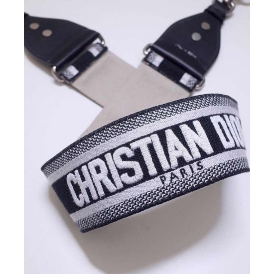 Fake Christian Dior Latte Multicolor Fully Embroidered Strap Black Replica Replica Christian Dior Latte Multicolor Fully Embroidered Strap Black