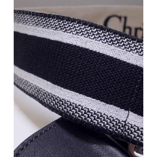 Fake Christian Dior Latte Multicolor Fully Embroidered Strap Black Replica Replica Christian Dior Latte Multicolor Fully Embroidered Strap Black