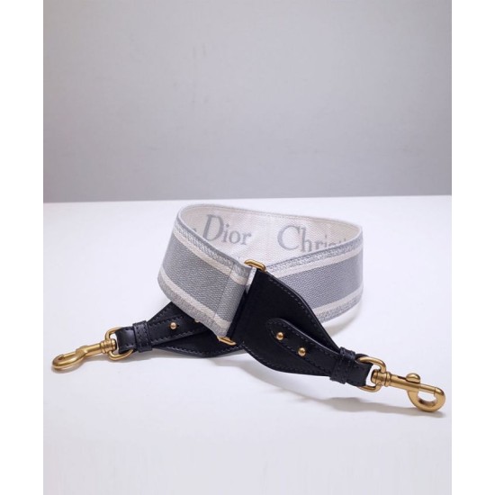 Fake Christian Dior 'Christian Dior' Embroidered Strap Gray Replica Fake Christian Dior 'Christian Dior' Embroidered Strap Gray Replica