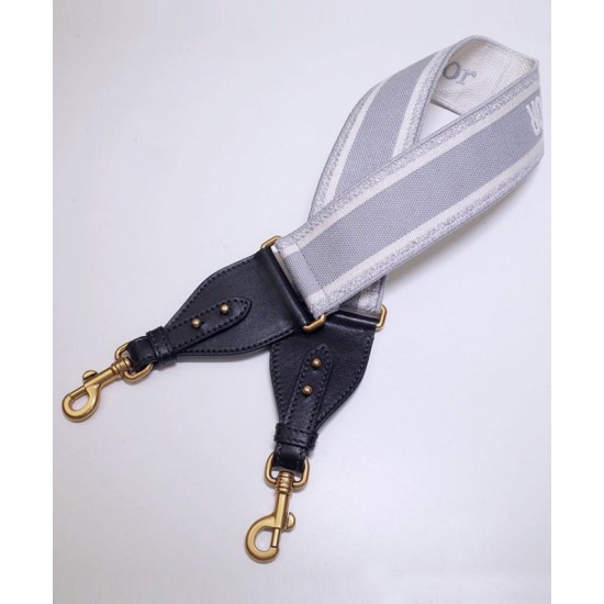 Fake Christian Dior 'Christian Dior' Embroidered Strap Gray Replica Fake Christian Dior 'Christian Dior' Embroidered Strap Gray Replica