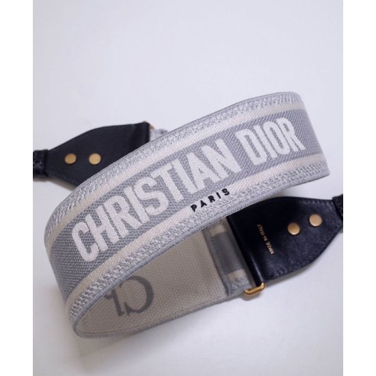 Fake Christian Dior 'Christian Dior' Embroidered Strap Gray Replica Fake Christian Dior 'Christian Dior' Embroidered Strap Gray Replica
