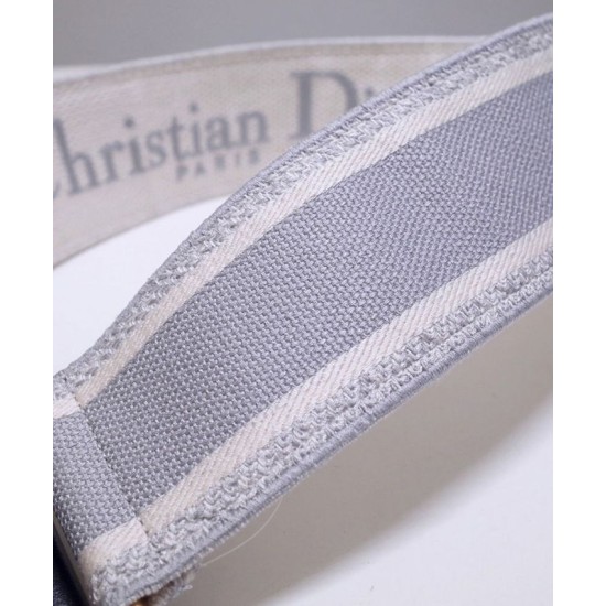 Fake Christian Dior 'Christian Dior' Embroidered Strap Gray Replica Fake Christian Dior 'Christian Dior' Embroidered Strap Gray Replica