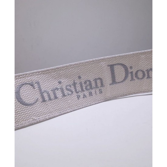 Fake Christian Dior 'Christian Dior' Embroidered Strap Gray Replica Fake Christian Dior 'Christian Dior' Embroidered Strap Gray Replica