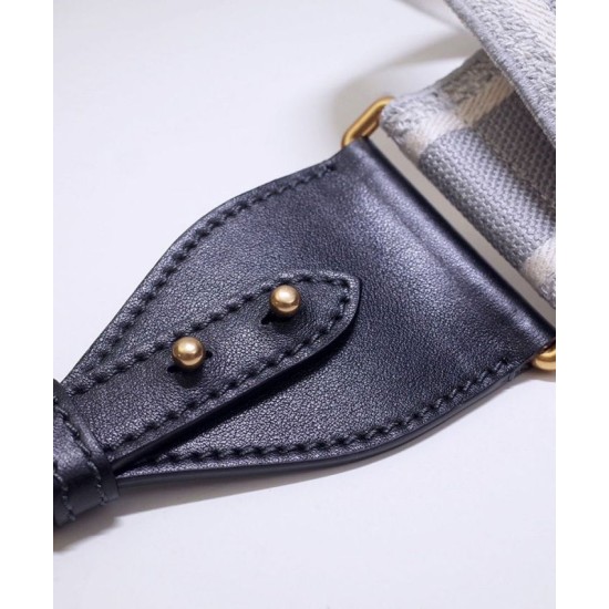 Fake Christian Dior 'Christian Dior' Embroidered Strap Gray Replica Fake Christian Dior 'Christian Dior' Embroidered Strap Gray Replica