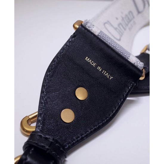 Fake Christian Dior 'Christian Dior' Embroidered Strap Gray Replica Fake Christian Dior 'Christian Dior' Embroidered Strap Gray Replica