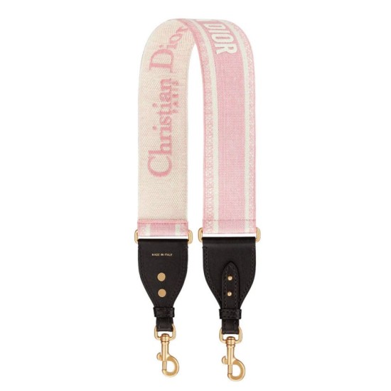 Replica Christian Dior 'Christian Dior' Embroidered Strap Pink Replica Christian Dior 'Christian Dior' Embroidered Strap Pink