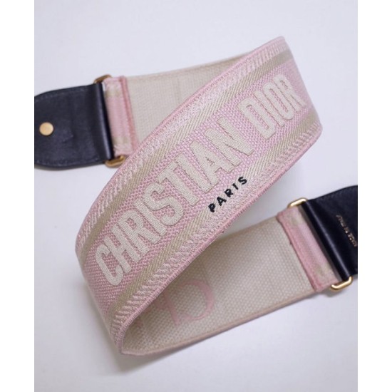 Replica Christian Dior 'Christian Dior' Embroidered Strap Pink Replica Christian Dior 'Christian Dior' Embroidered Strap Pink