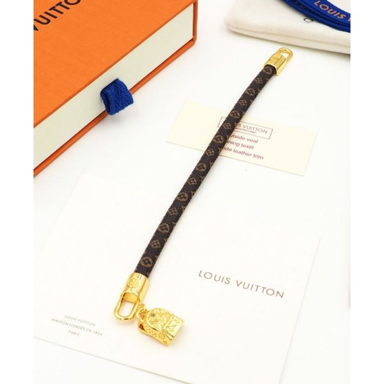 Fake Louis Vuitton LV Palm Springs Bracelet M6788E Brown Replica