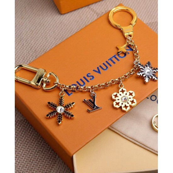 Replica Louis Vuitton LV Snowflakes Bag Charm And Key Holder M80240 Golden