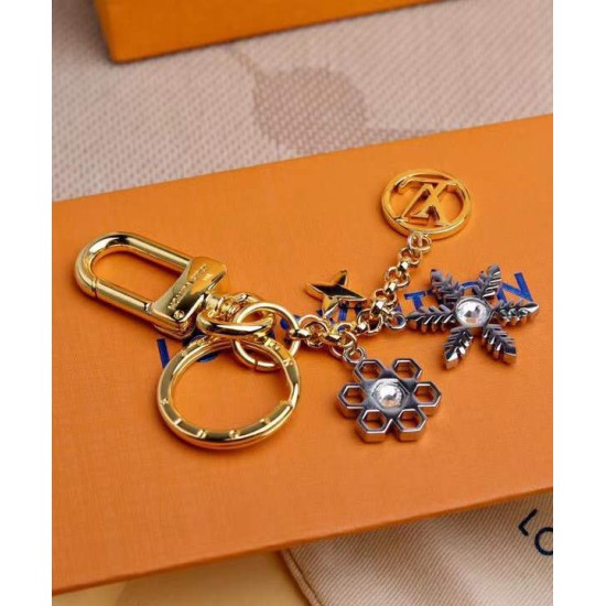 Replica Louis Vuitton LV Snowflakes Bag Charm And Key Holder M80240 Golden