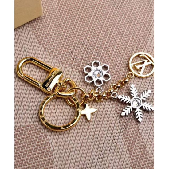 Replica Louis Vuitton LV Snowflakes Bag Charm And Key Holder M80240 Golden