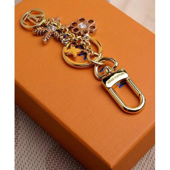 Replica Louis Vuitton LV Snowflakes Bag Charm And Key Holder M80240 Golden