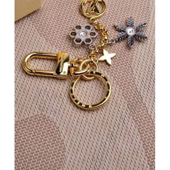 Replica Louis Vuitton LV Snowflakes Bag Charm And Key Holder M80240 Golden